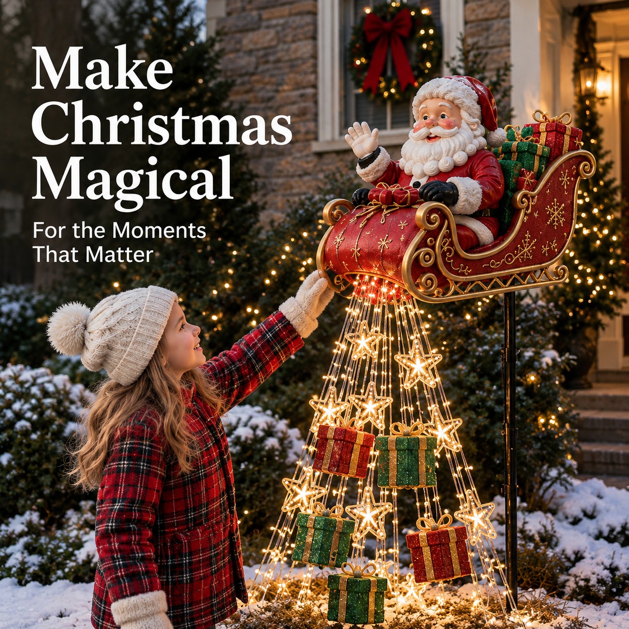 Santa’s Sleigh Cascade Yard Light
