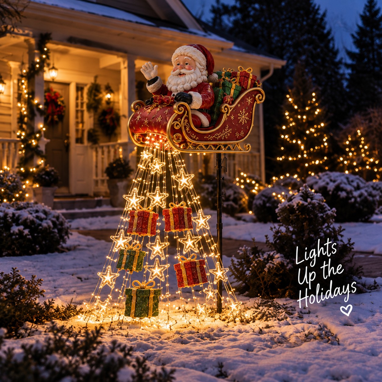 Santa’s Sleigh Cascade Yard Light