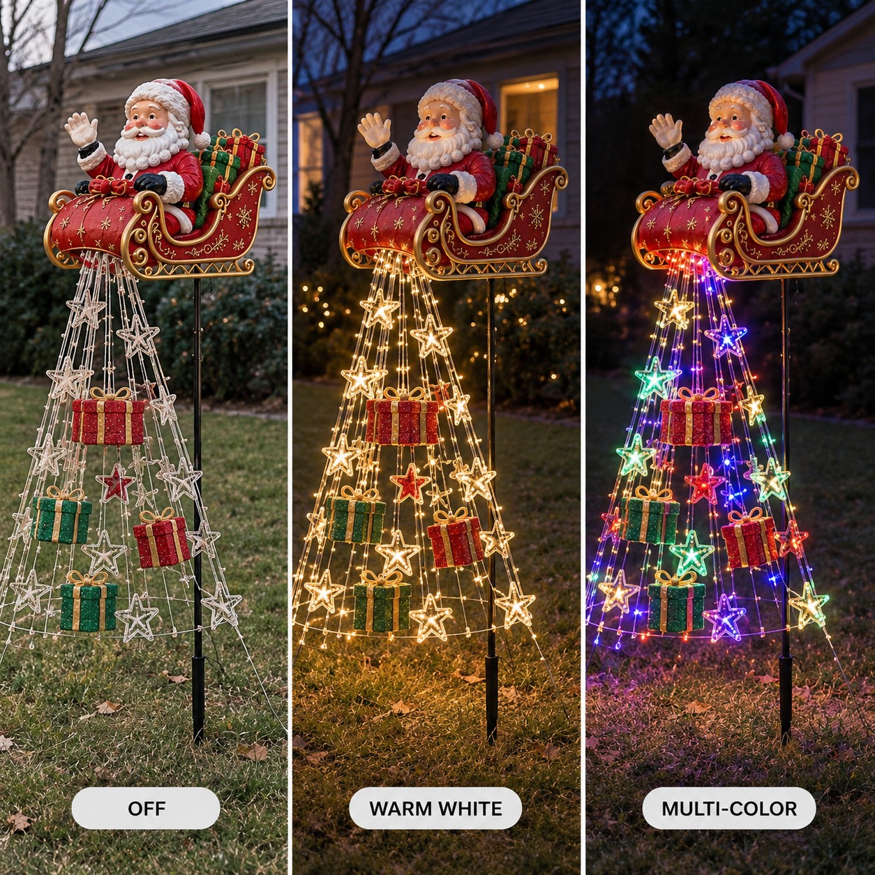 Santa’s Sleigh Cascade Yard Light