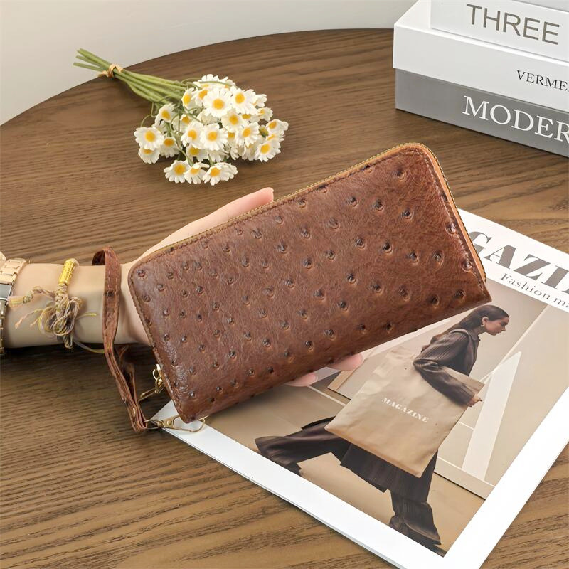 ✨2025 Handmade Women’s Ostrich-Pattern Clutch Bag