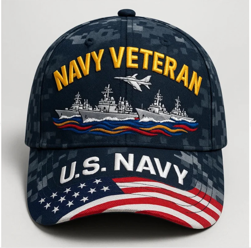 🦅🗽Eagle & Liberty – US Navy Veteran Hat