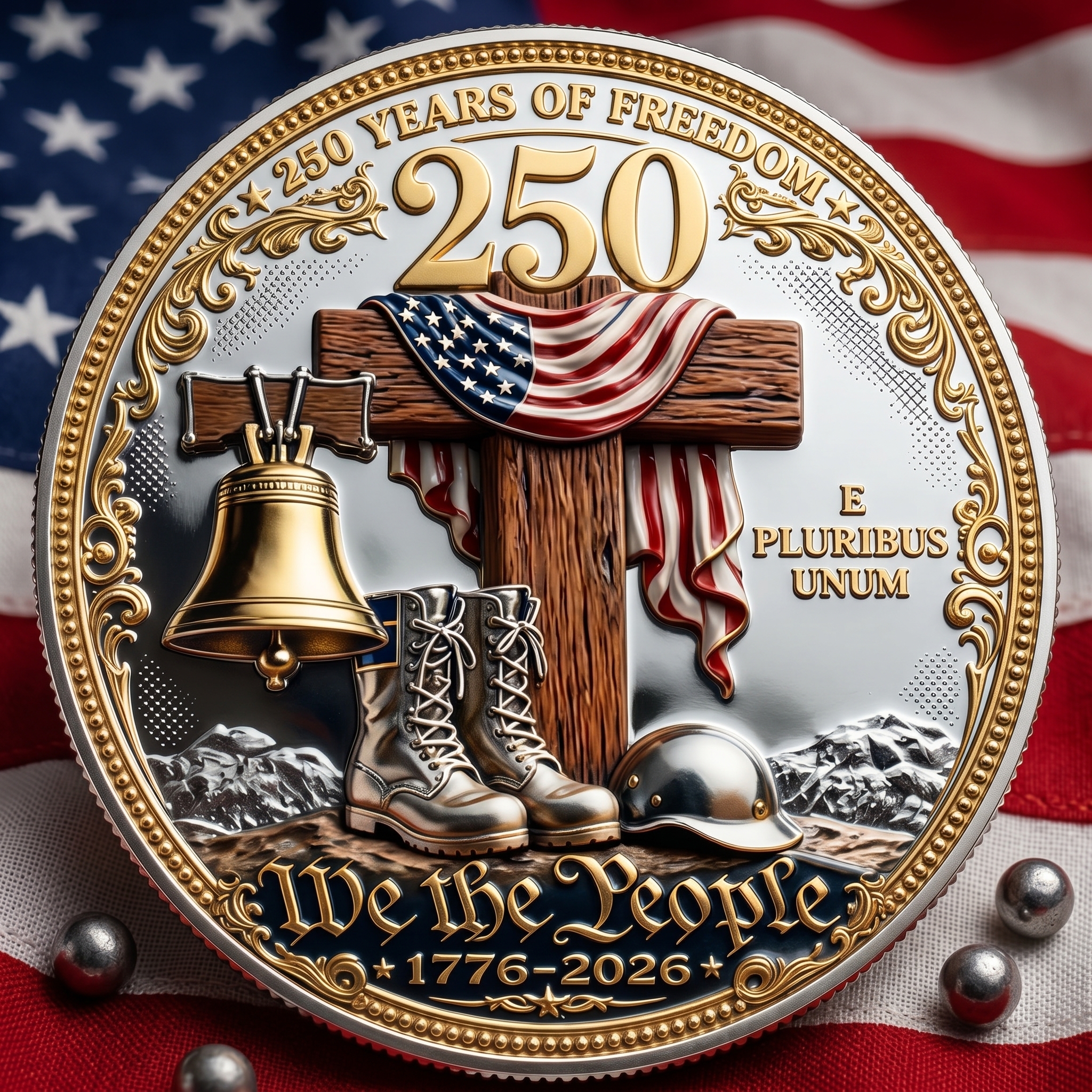 🔥250 Years of Freedom - 3D Relief - Veteran Tribute Coin