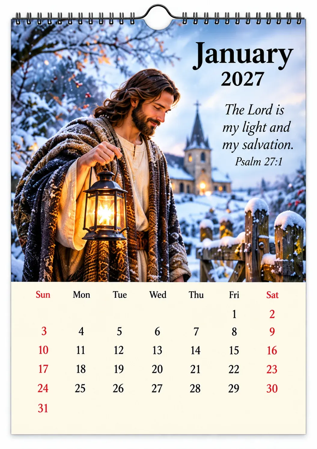 ✝️ 2027 Seasons of Faith Wall Calendar