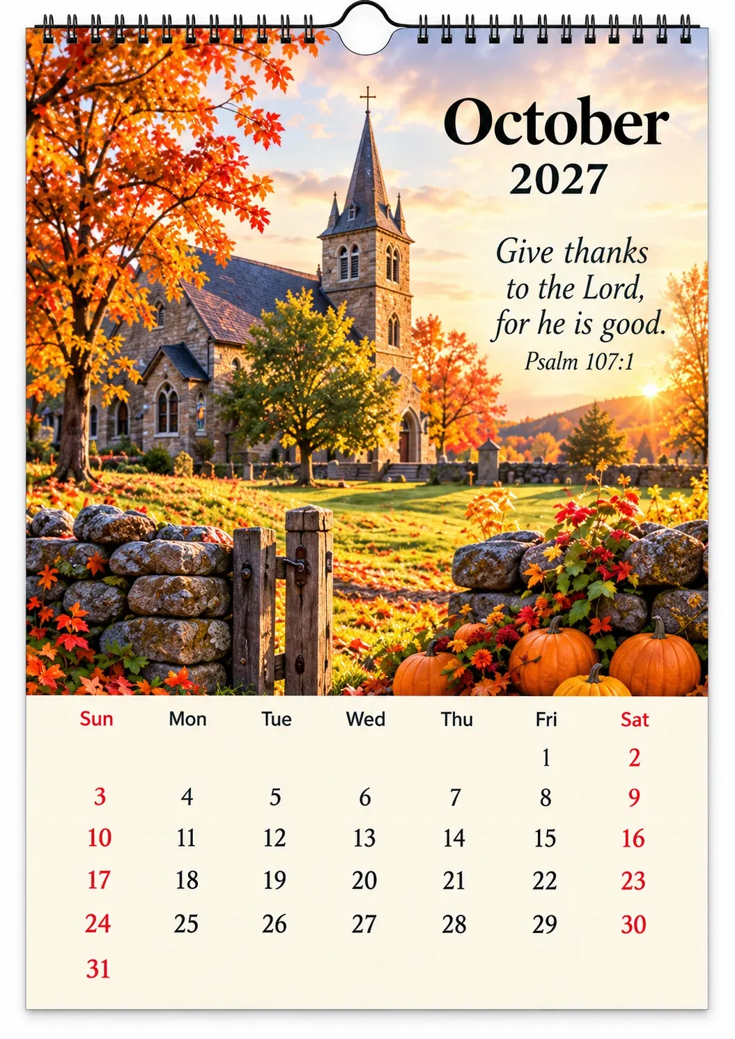 ✝️ 2027 Seasons of Faith Wall Calendar