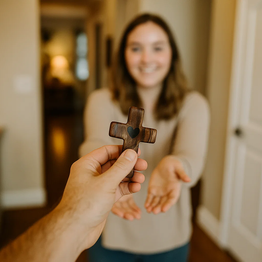 🏆Flash Sale 60% OFF - ✝️Handmade Cross With Heart | Encouragement Gift