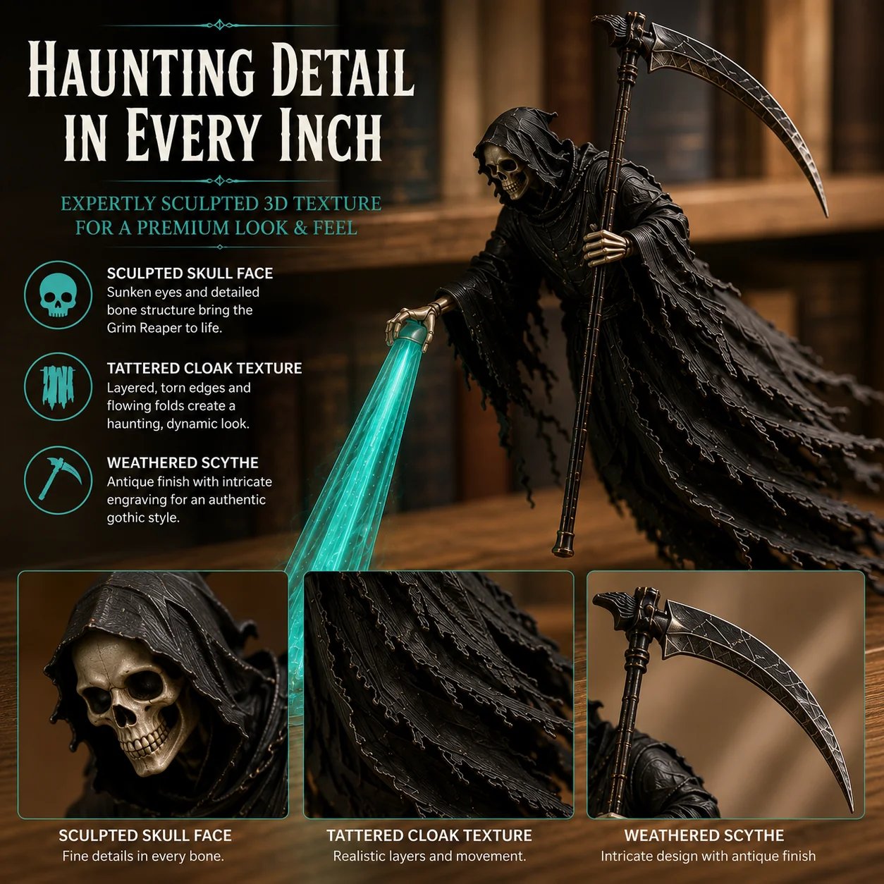 💀 Soul Harvester Halloween Bookshelf Light
