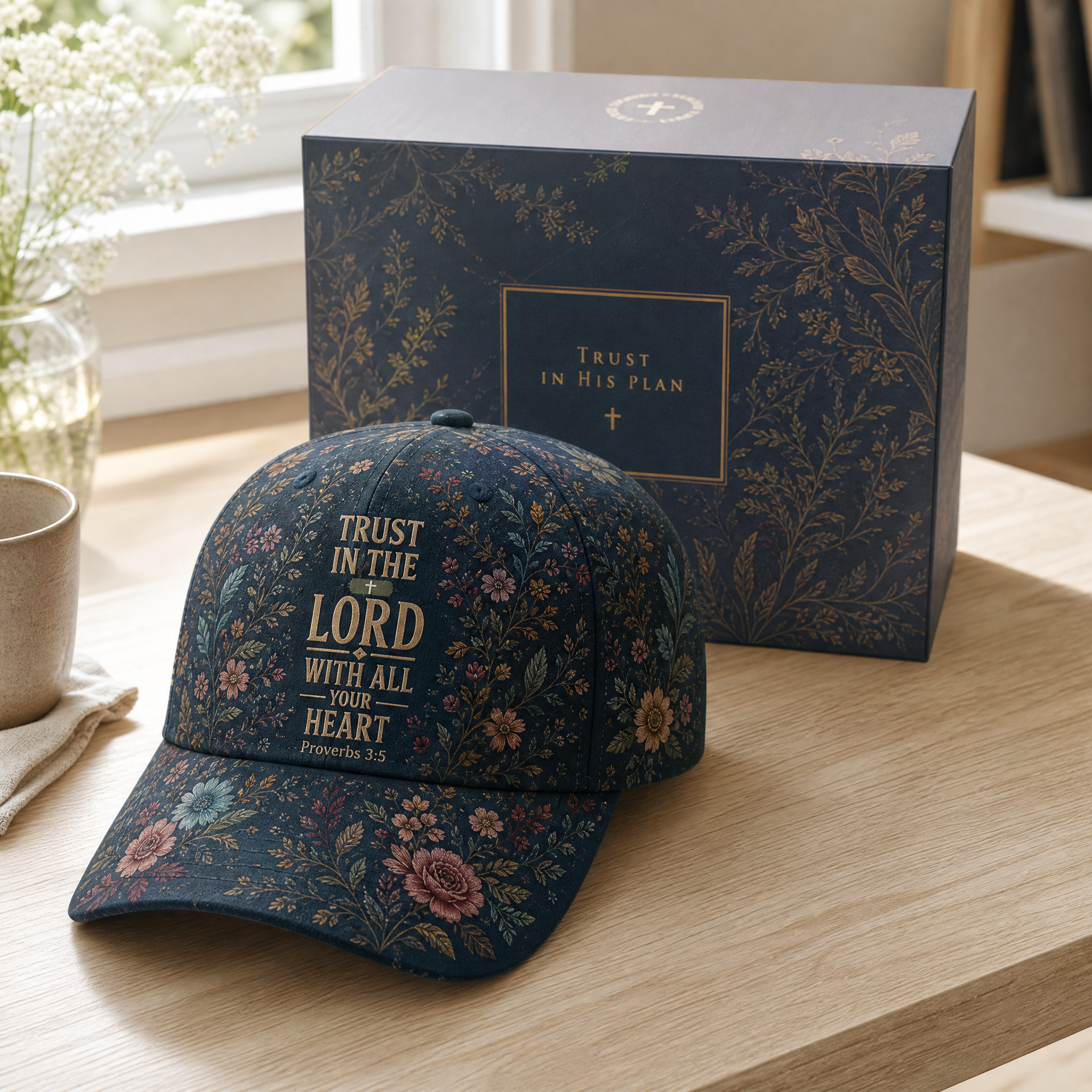 Trust in the Lord Floral Faith Hat