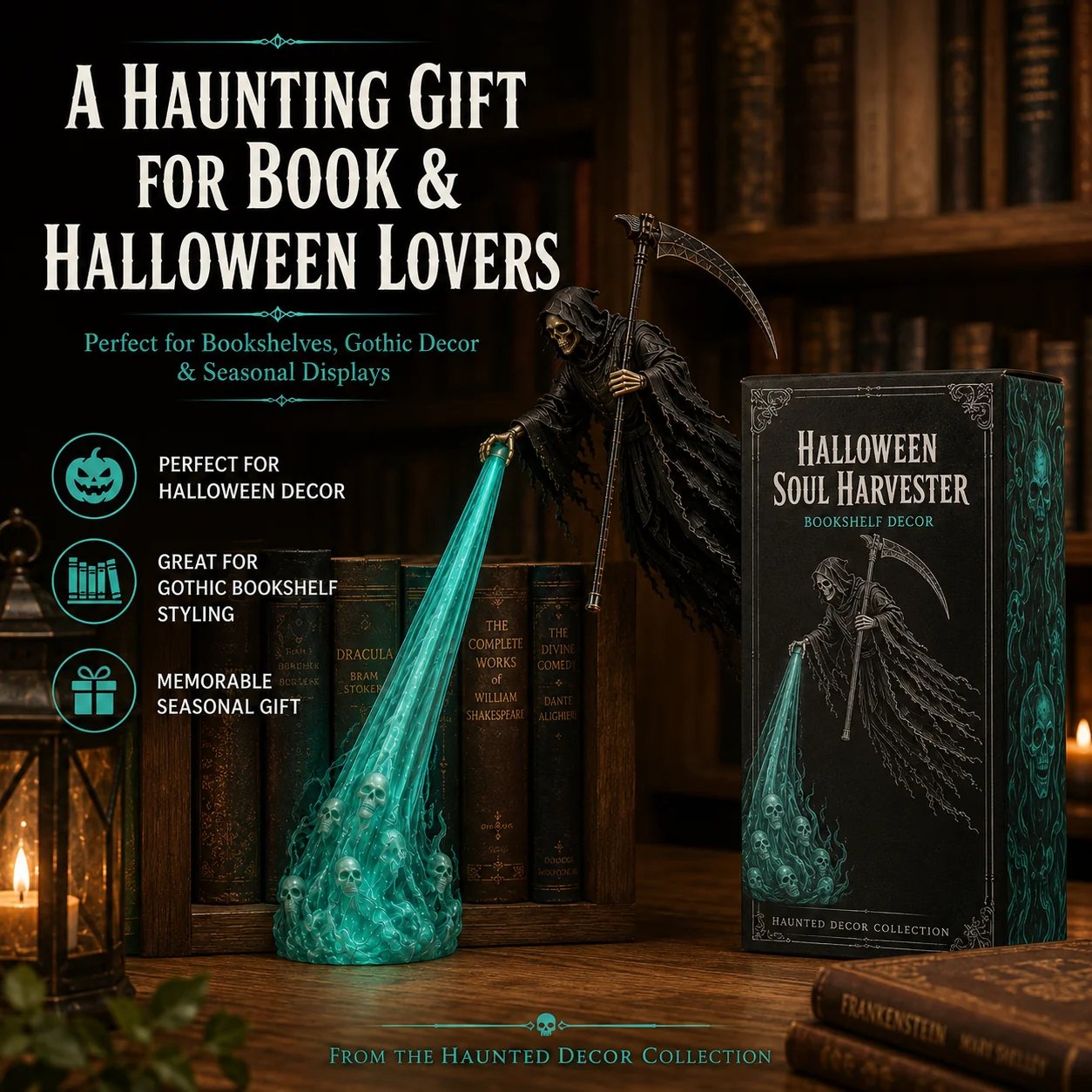 💀 Soul Harvester Halloween Bookshelf Light