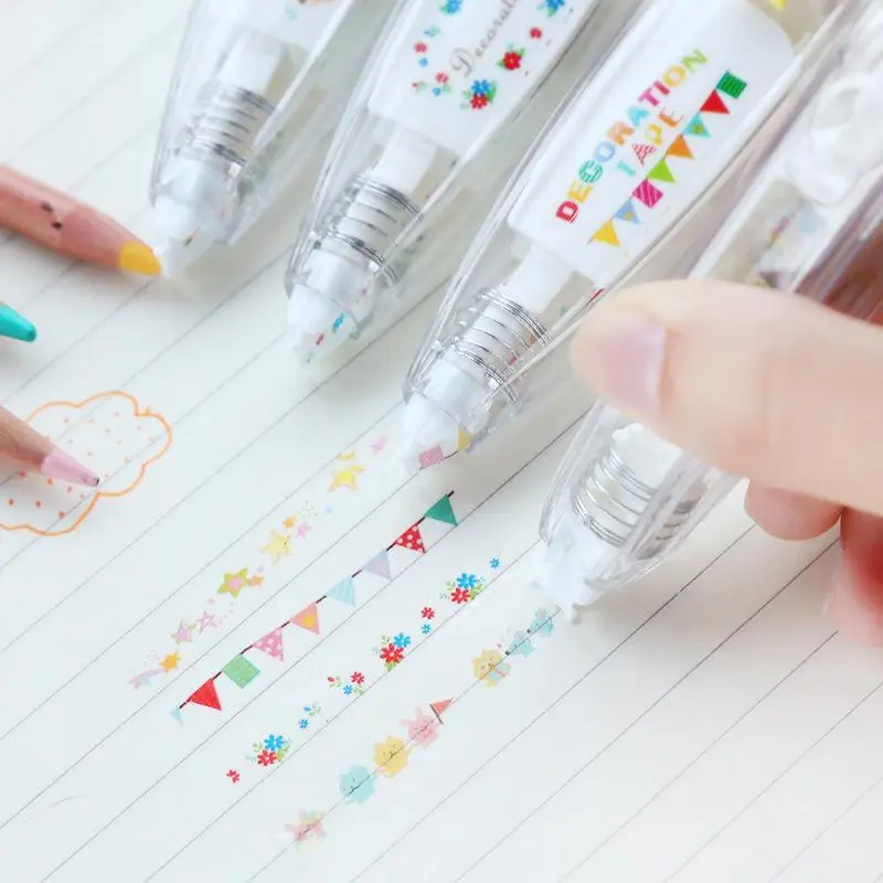 Product Introduction of Press Type Correct Correction Tape, 1 Count Random Correction Tape, Stationery Supplies 23