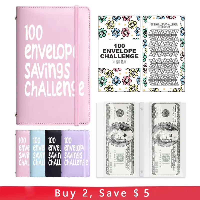 🏆Flash Sale⚡50K+ SOLD! Almost Gone - 🎊🔥100 Days Money Saving Challenge Coin Envelope BudgetStorage Book💵