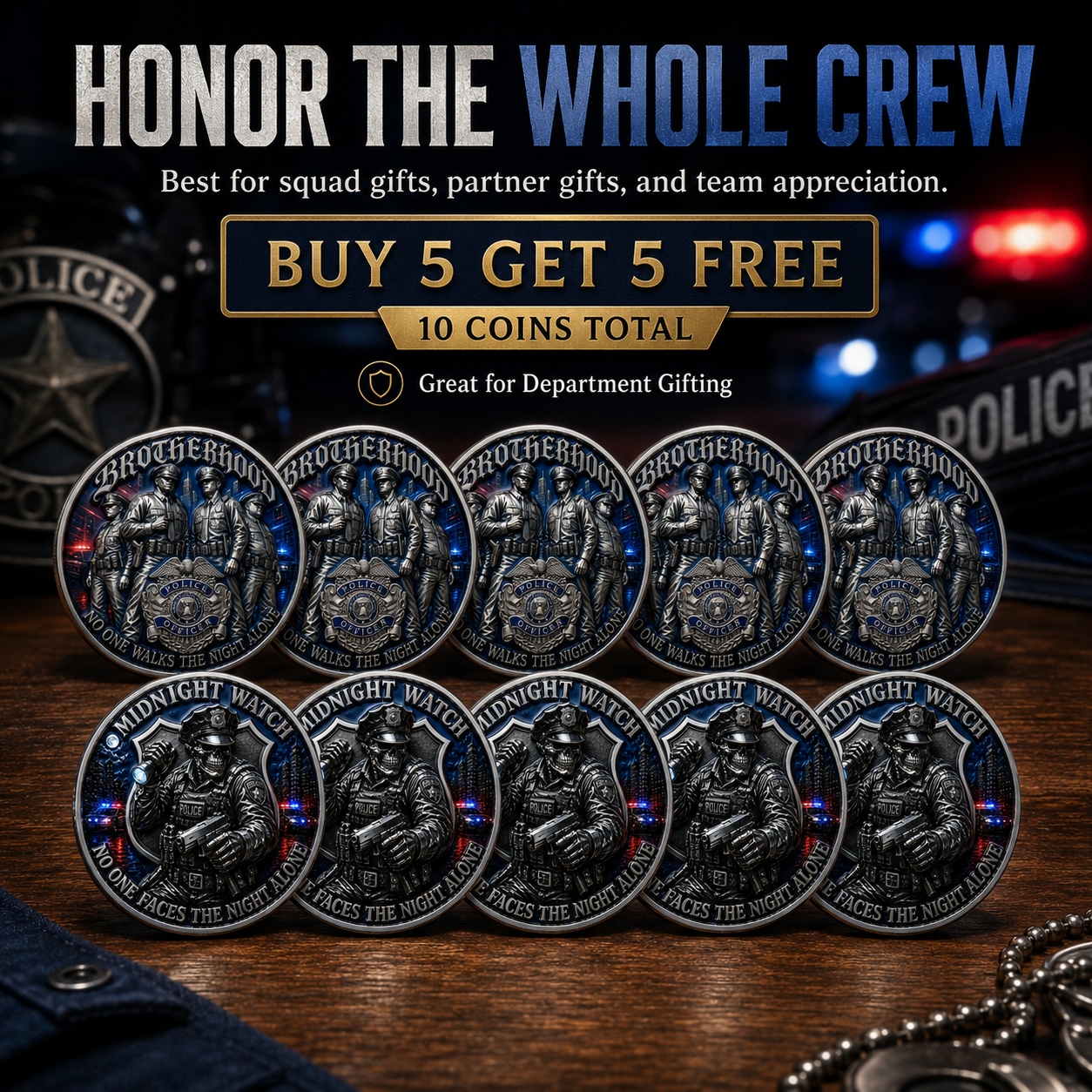 Police Brotherhood “Midnight Watch” Challenge Coin