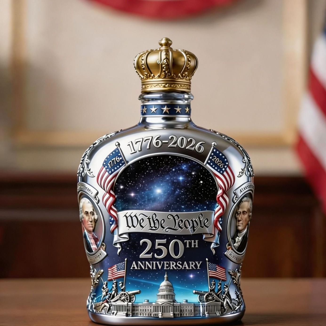 250th Anniversary Patriotic Whiskey Bottle