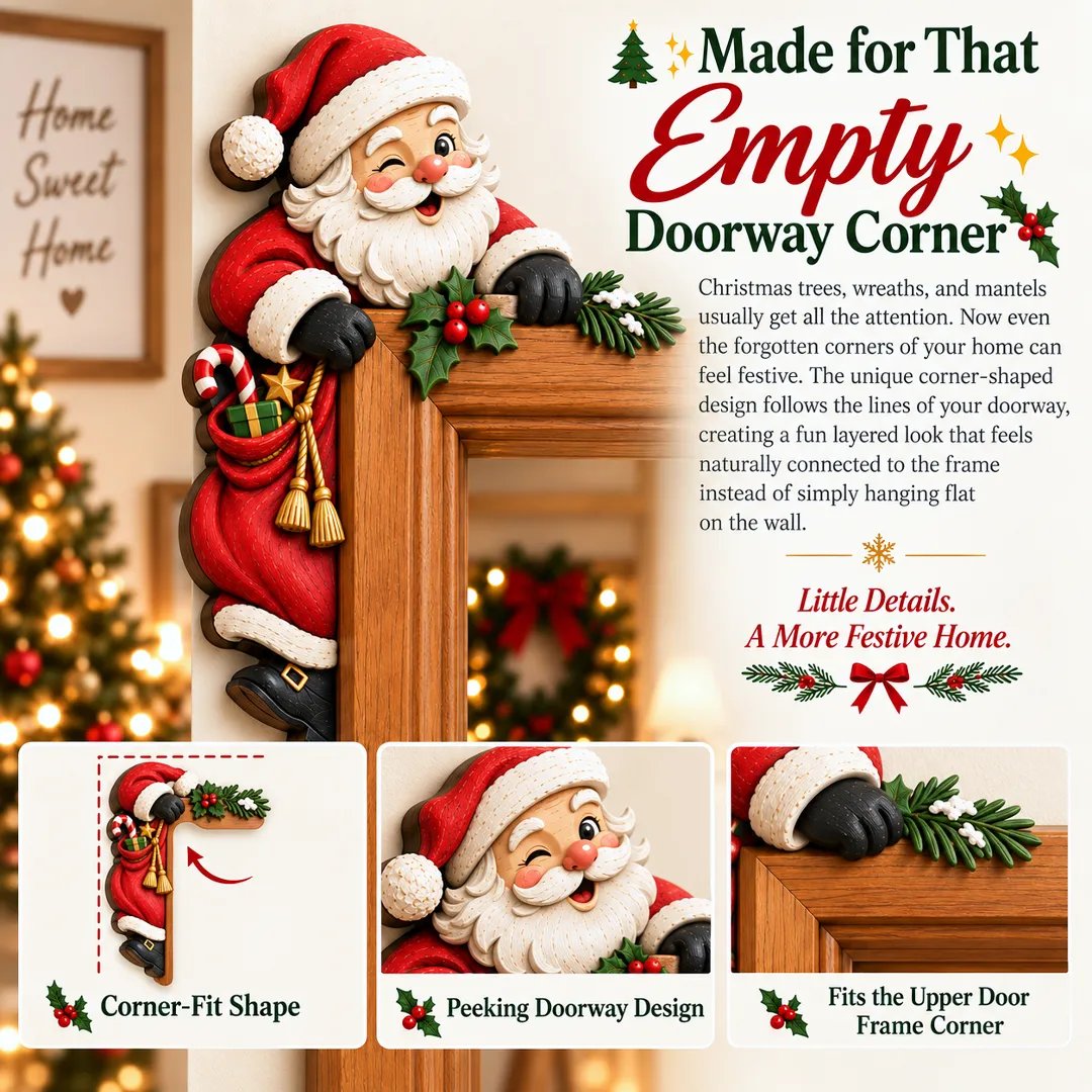 Santa Christmas door frame corner decoration