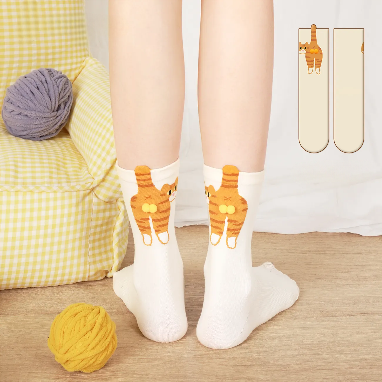 🔥Flash Sale 60% OFF - 🐱Funny Cat Balls Socks