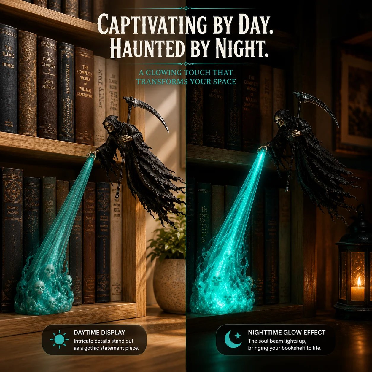 💀 Soul Harvester Halloween Bookshelf Light
