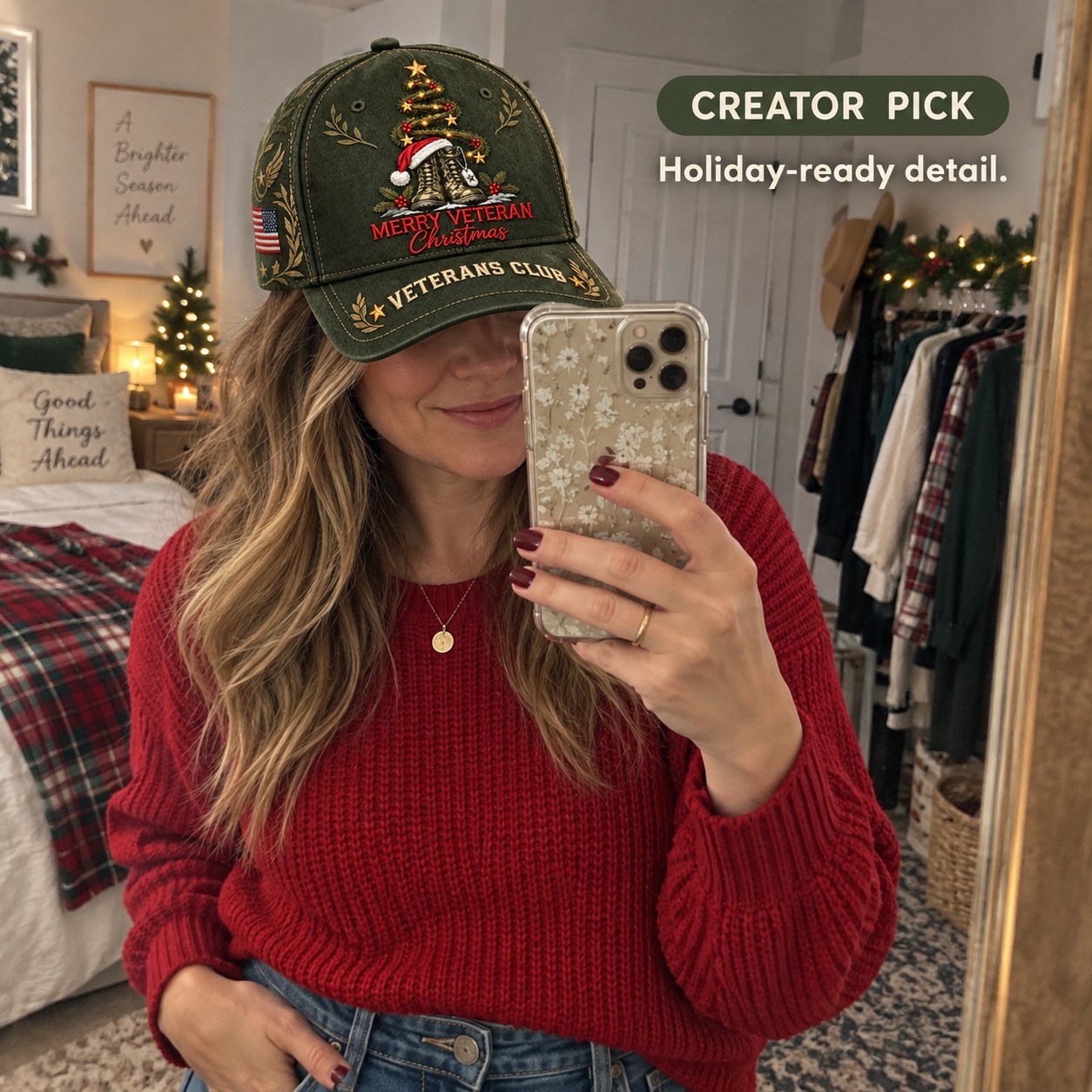 Merry Veteran Christmas Veterans Club Cap