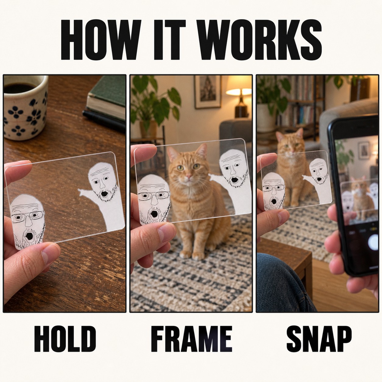 Pointing Meme Clear Photo Card