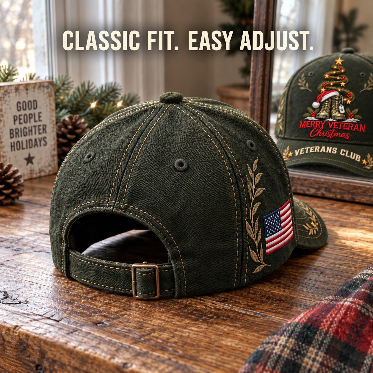 Merry Veteran Christmas Veterans Club Cap