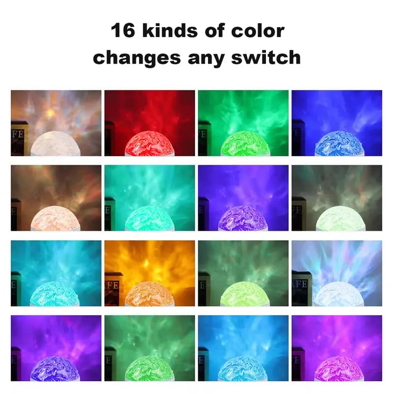 Product Introduction of 2 Scene - Ocean Wave & 3D Water Ripple Projector Light – 16-Color Round Lamp with Control, Relaxation & Romantic Night Ambience. 6 Product Introduction of 2 Scene - Ocean Wave & 3D Water Ripple Projector Light – 16-Color Round Lamp with Control, Relaxation & Romantic Night Ambience. 6