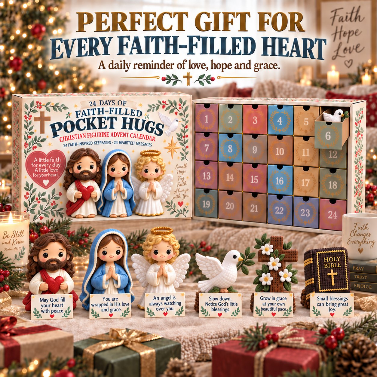 ✝️ 24 Days of Faith-Filled Pocket HugsTM Advent Calendar