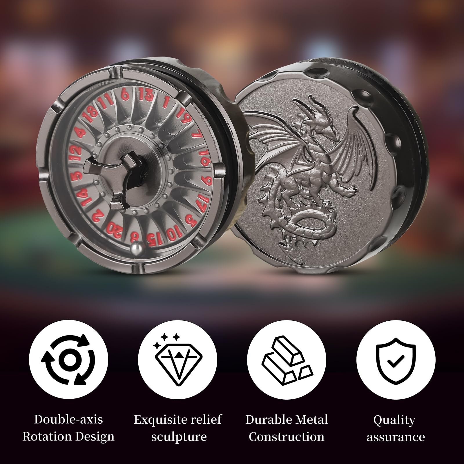 💥LAST DAY SALE 60% OFF - D20 Roulette Fidget Spinner Dice Set & Gift Case🎁