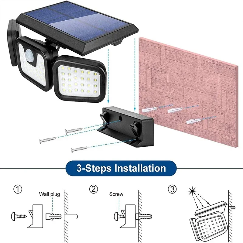 👍Outdoor Season 60% OFF - 💡Adjustable Motion Sensor Solar Lumina Lights