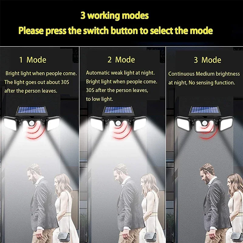 👍Outdoor Season 60% OFF - 💡Adjustable Motion Sensor Solar Lumina Lights