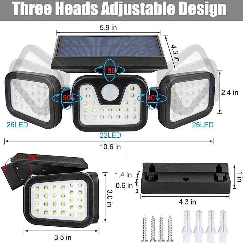 👍Outdoor Season 60% OFF - 💡Adjustable Motion Sensor Solar Lumina Lights