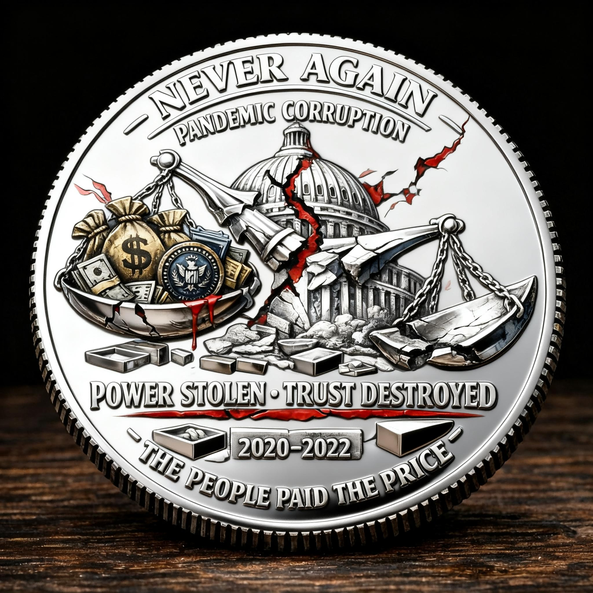 🏆Flash Sale 60% OFF - 🇺🇸“Never Again” Pandemic Accountability Commemorative Coin ⚖️