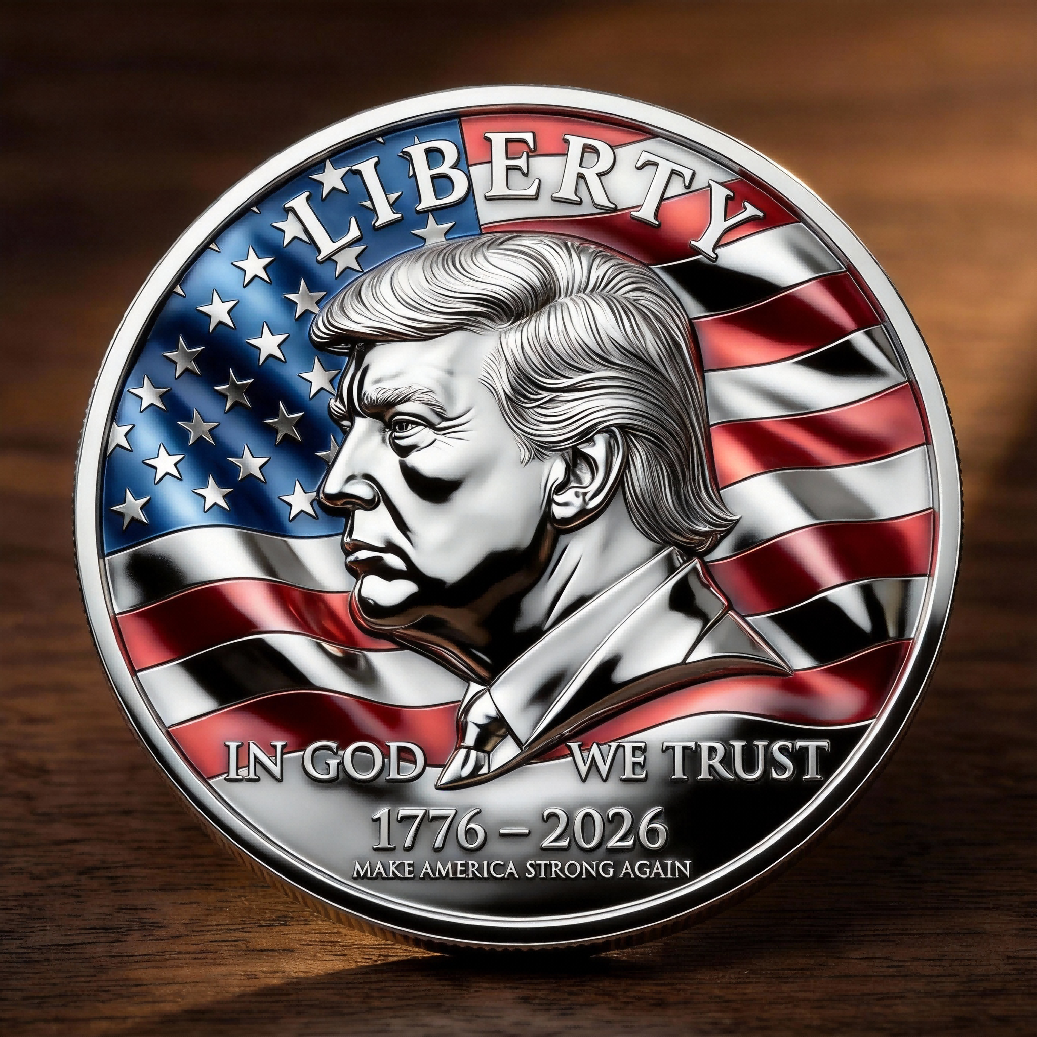 🦅 Trump – Liberty & Resolve 250 Years of American Strength Commemorative Coin 🇺🇸✨