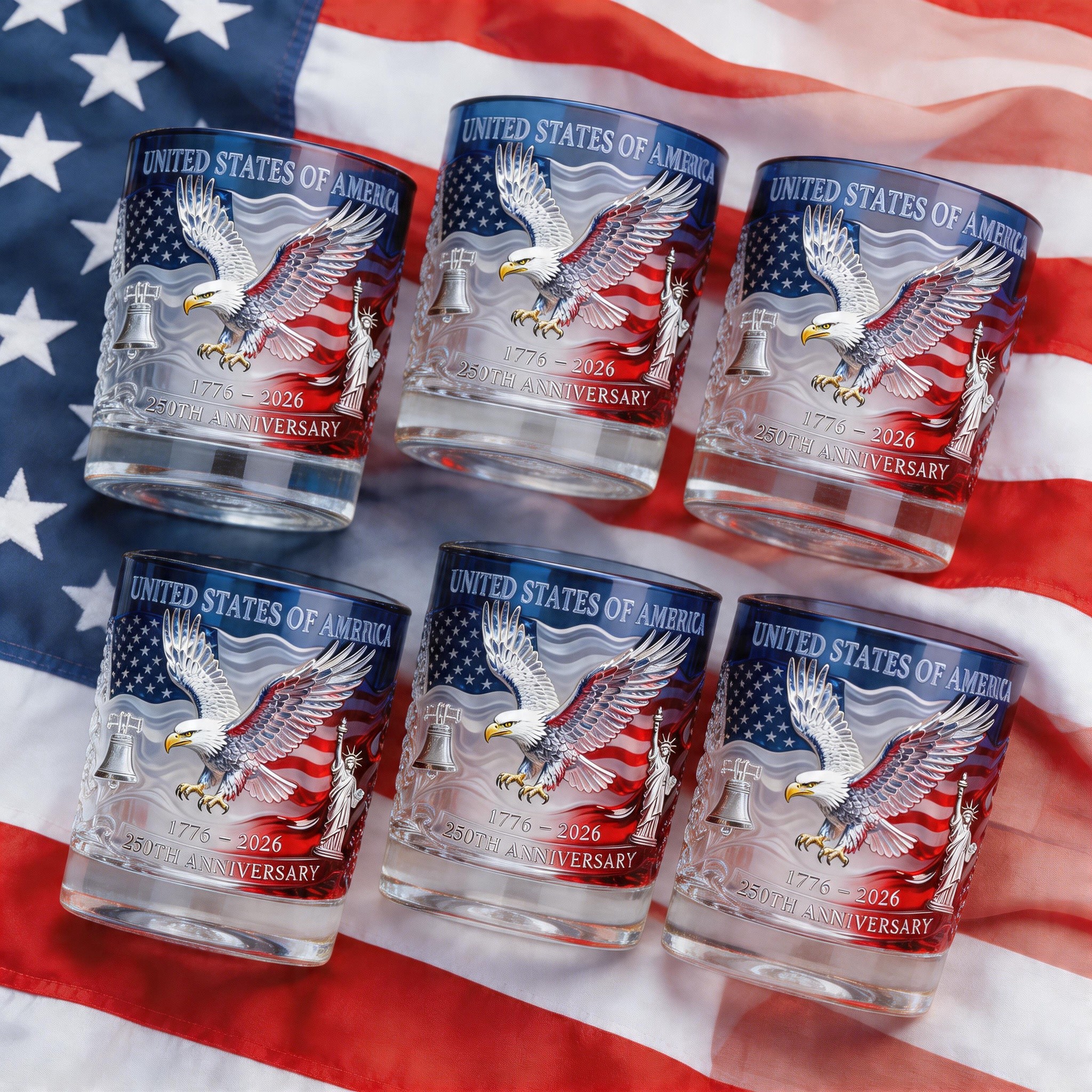 Limited Edition 2026 USA 250th Anniversary Commemorative Glass – 1776-2026 Heritage Edition