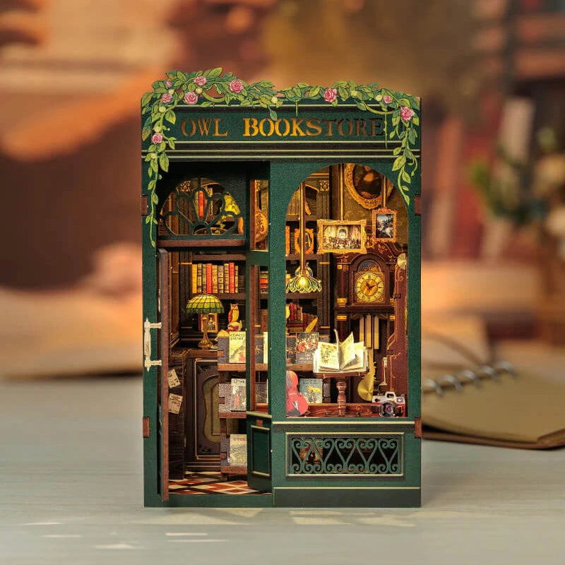 ★Mini Owl Bookstore - DIY Miniature Book Nook Kit Collection