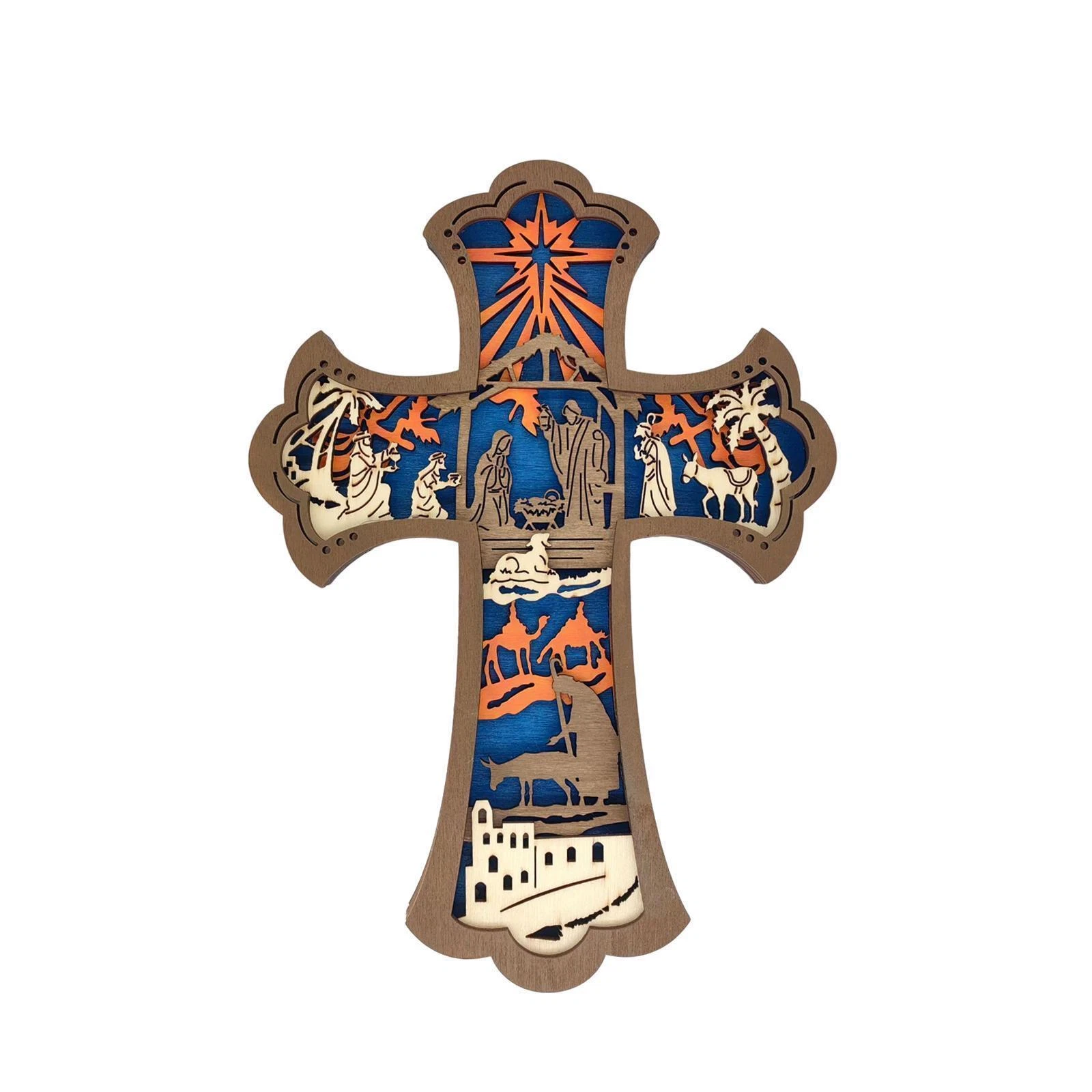 🕊️Handmade Exquisite Wooden Cross Ornament: A Symbol of Faith and Beauty 🌟