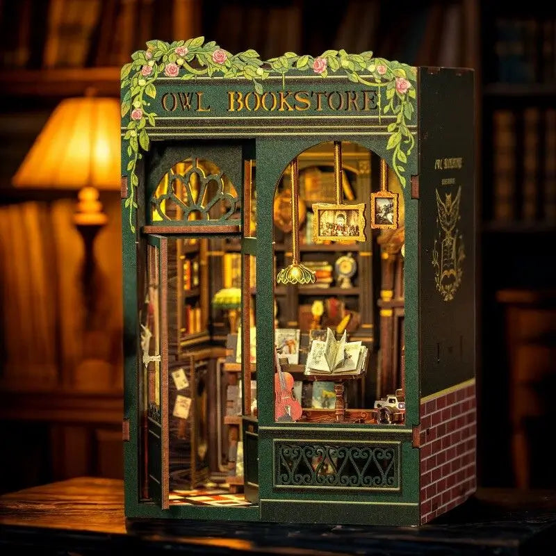 ★Mini Owl Bookstore - DIY Miniature Book Nook Kit Collection