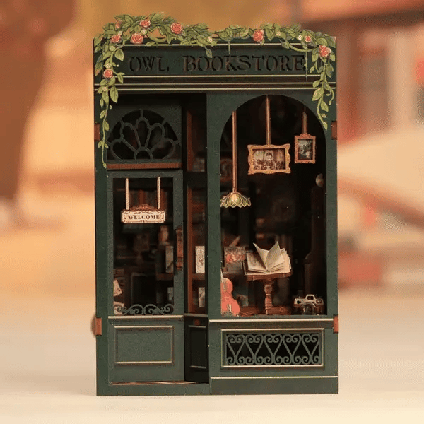 ★Mini Owl Bookstore - DIY Miniature Book Nook Kit Collection