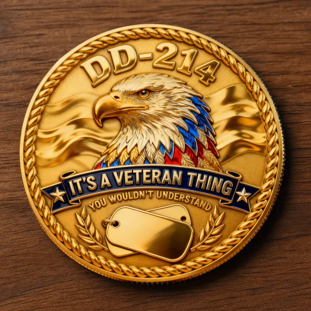 🏅250 Years of America 60% OFF - 🇺🇸 DD-214 “Brotherhood of Honor” Veteran Coin (Gold-Tone Edition) 🦅