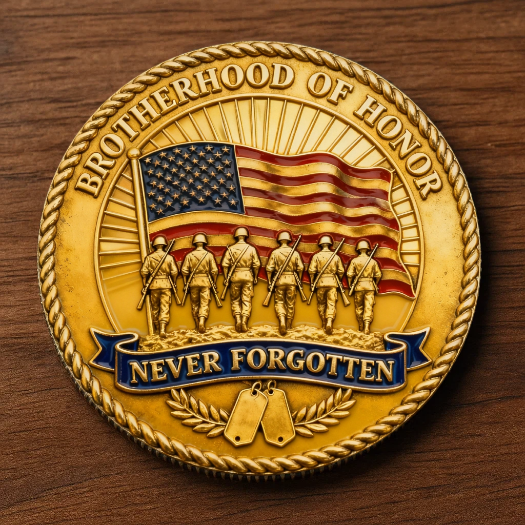 🏅250 Years of America 60% OFF - 🇺🇸 DD-214 “Brotherhood of Honor” Veteran Coin (Gold-Tone Edition) 🦅