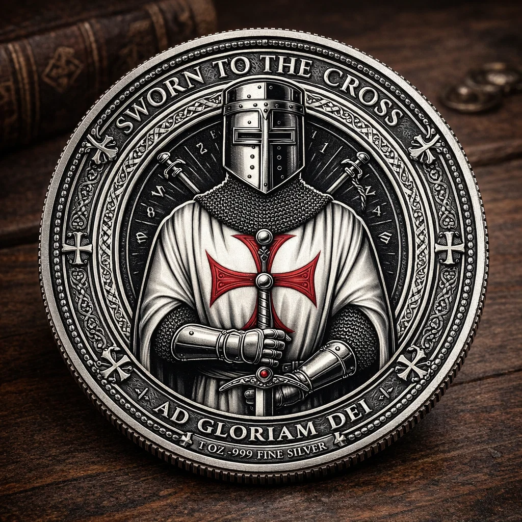 🏆Flash Sale 60% OFF - Templar Oath Commemorative Coin — “Sworn to the Cross” ⚔️✝️