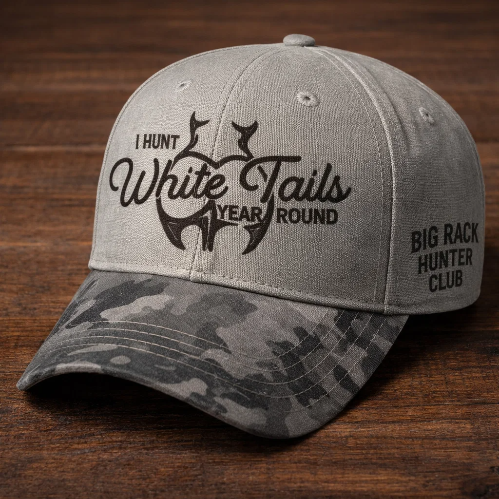 🏆Flash Sale 60% OFF - 🦌I Hunt White Tails Year Round – Big Rack Hunter Club Cap 😎