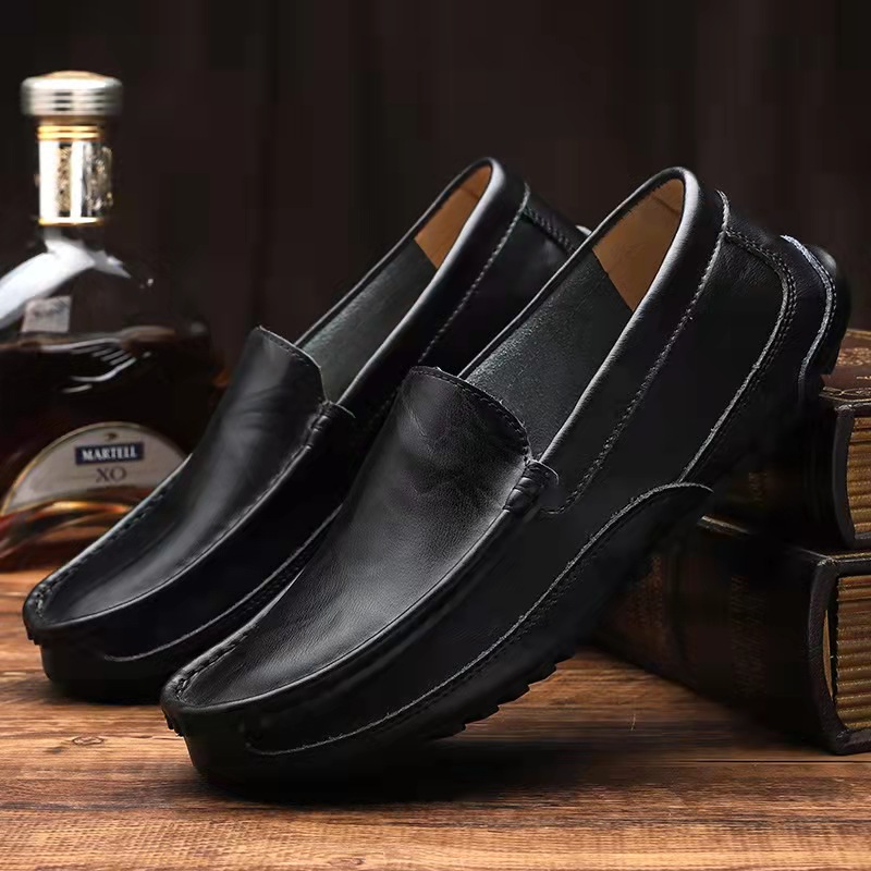 Phanile? Men's Genuine Leather Casual Business Driving Slip-On Loafers