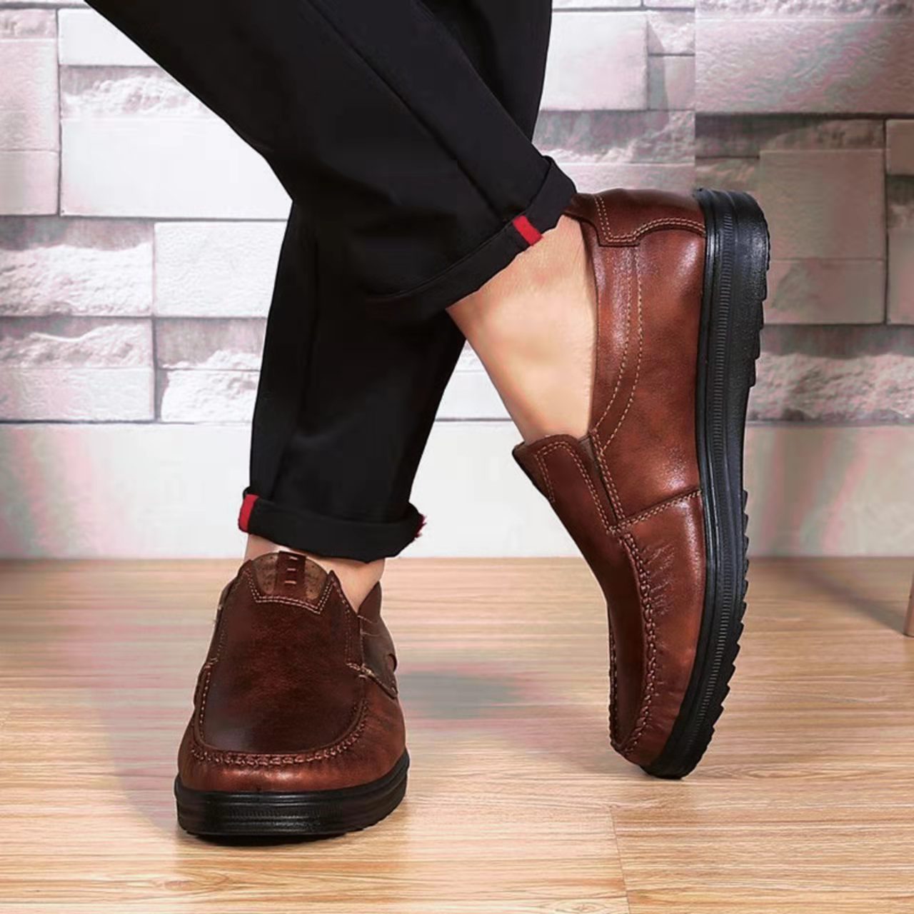 Last Day 50% OFF??Men's Premium Leather Lightweight Comfy Casual Slip-on Loafers