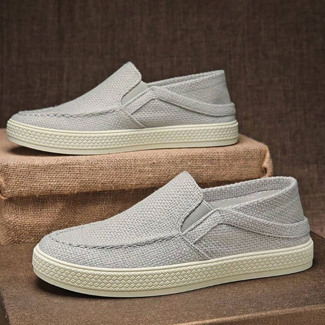 Men's Fashion Casual Sports Sneakers Canvas Slip-On Loafers with Arch Support - Eliminate the pain caused by flat feet and plantar fasciitis