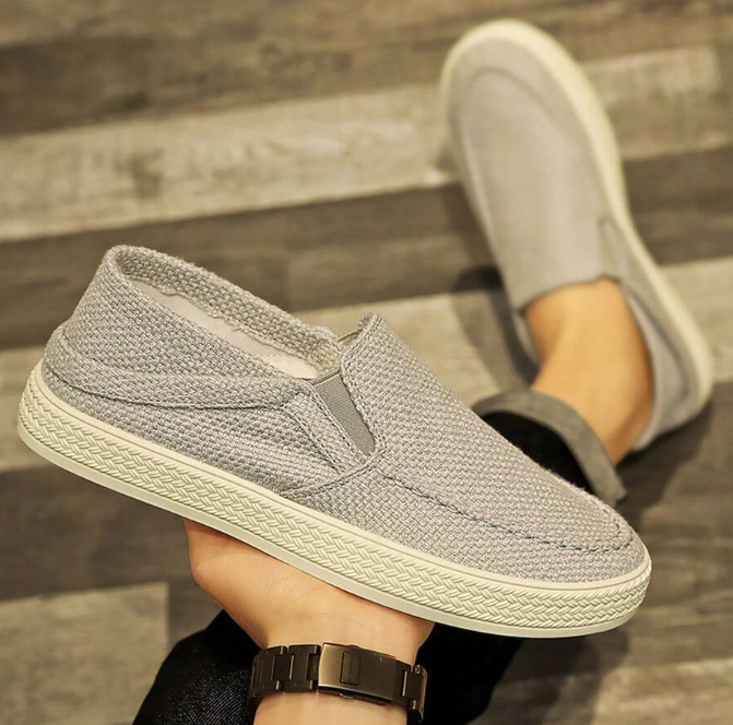 Men's Fashion Casual Sports Sneakers Canvas Slip-On Loafers with Arch Support - Eliminate the pain caused by flat feet and plantar fasciitis
