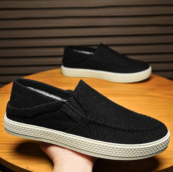 Men's Fashion Casual Sports Sneakers Canvas Slip-On Loafers with Arch Support - Eliminate the pain caused by flat feet and plantar fasciitis