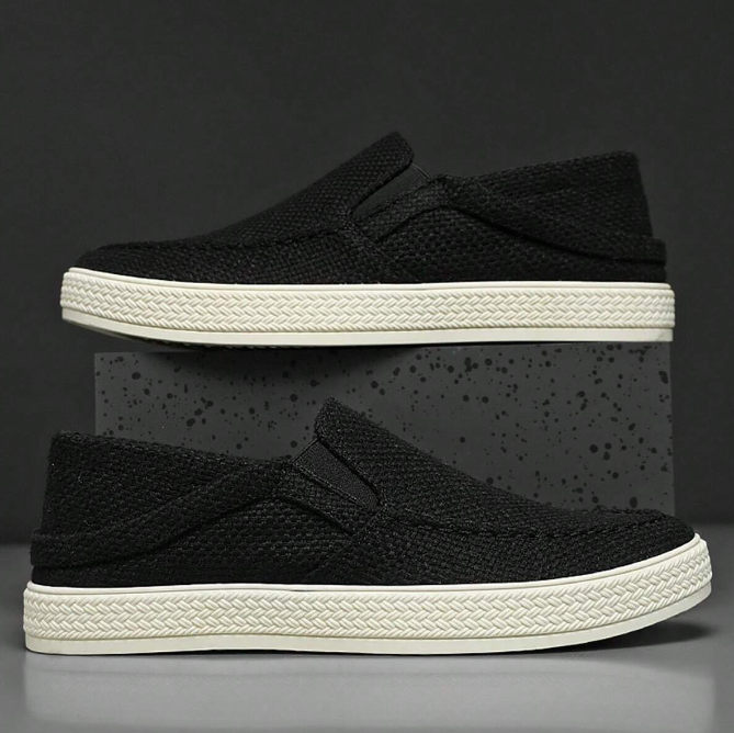 Men's Fashion Casual Sports Sneakers Canvas Slip-On Loafers with Arch Support - Eliminate the pain caused by flat feet and plantar fasciitis
