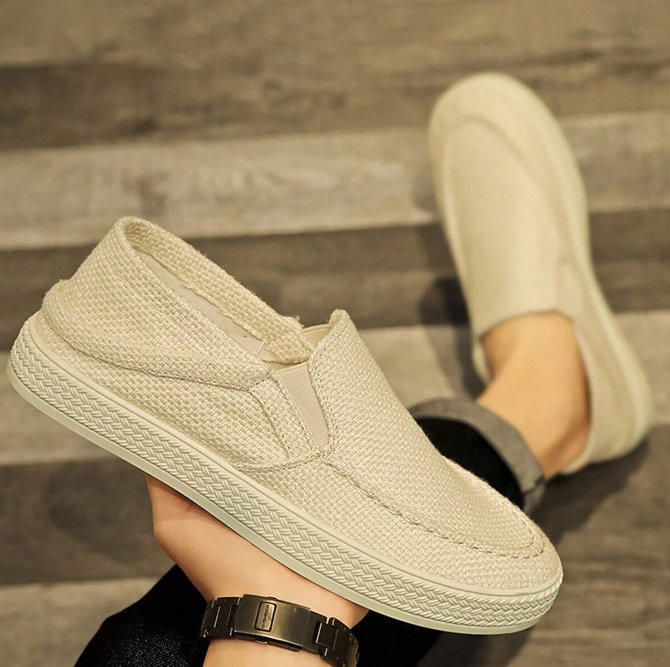 Men's Fashion Casual Sports Sneakers Canvas Slip-On Loafers with Arch Support - Eliminate the pain caused by flat feet and plantar fasciitis