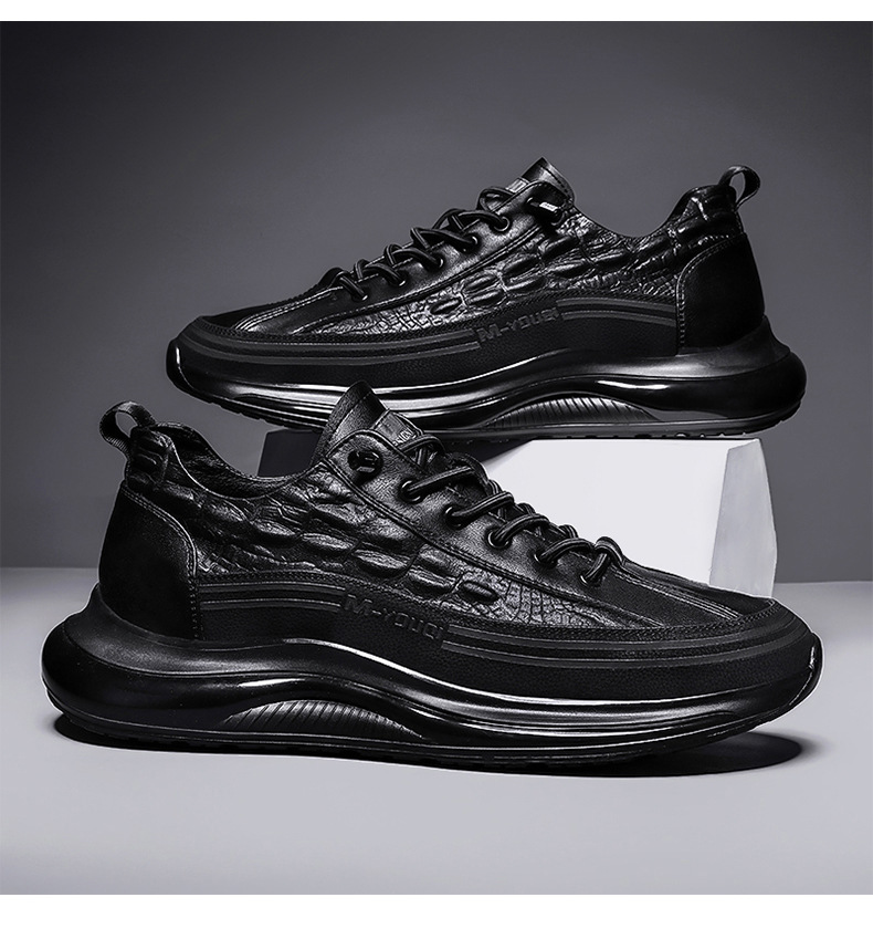 Men's Casual Cowhide Air Cushion Sneakers