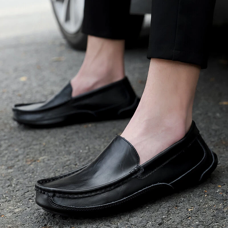 Phanile? Men's Genuine Leather Casual Business Driving Slip-On Loafers