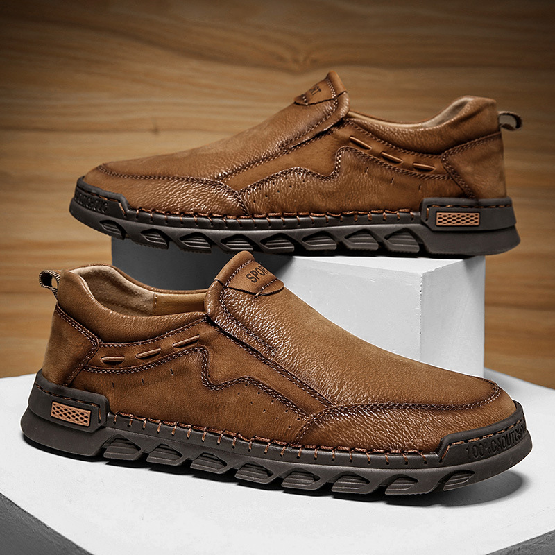 Men's Genuine Leather Hand Stitched Business Leather Shoes Dress Shoes