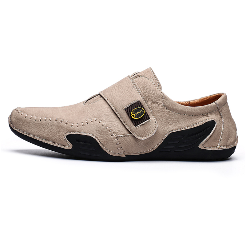 ???? Hot Sale! Limited Stock! ??????Men's Outdoor Casual Low-Top Soft Leather Velcro Easy On/Off Shoes